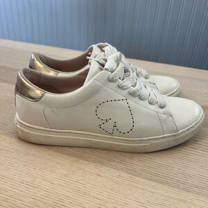 Kate Spade Angelise leather sneaker/gold-tone heel tab / 5 1/2 / Preppy / Chic
